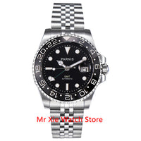 Parnis 40mm Automatic Mechanical GMT Watch Men Luxury Brand Ceramic Bezel Luminous Waterproof Sapphire Calendar Wristwatch Men-Men Watch