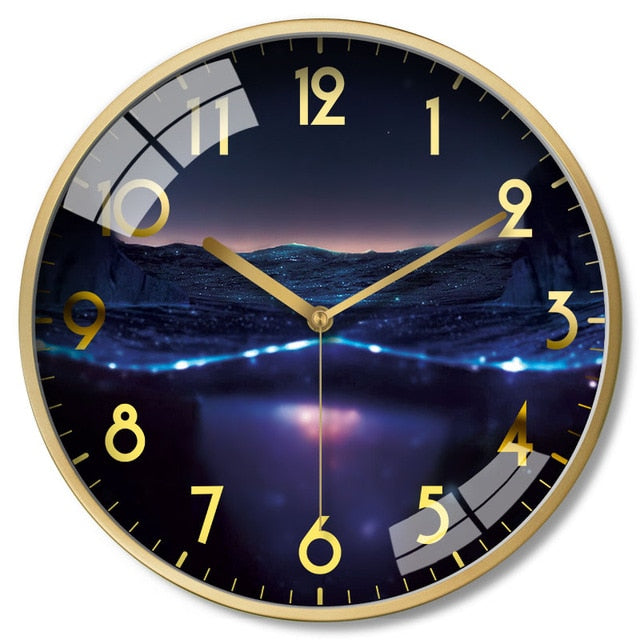 Nordic Living Room Wall Clock Luxury Creative Simple Bedroom Mute Round Modern Fashion Quartz Clock Watch Seat Home Decor 5WD-Wall clock
