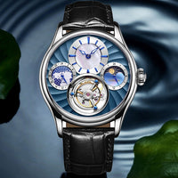 Guanqin 100% Real Tourbillon Mechanical Watch Men Wrist Mens Watches Top Brand Luxury Skeleton Watch Clock Man Relogio Masculino-Men Watch