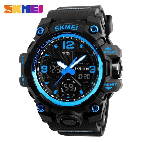 Top Brand Luxury SKMEI Men Digital LED Military Watches Men's Analog Quartz Digital Watch Outdoor Sport Watch Relogio Masculino-Sports watch