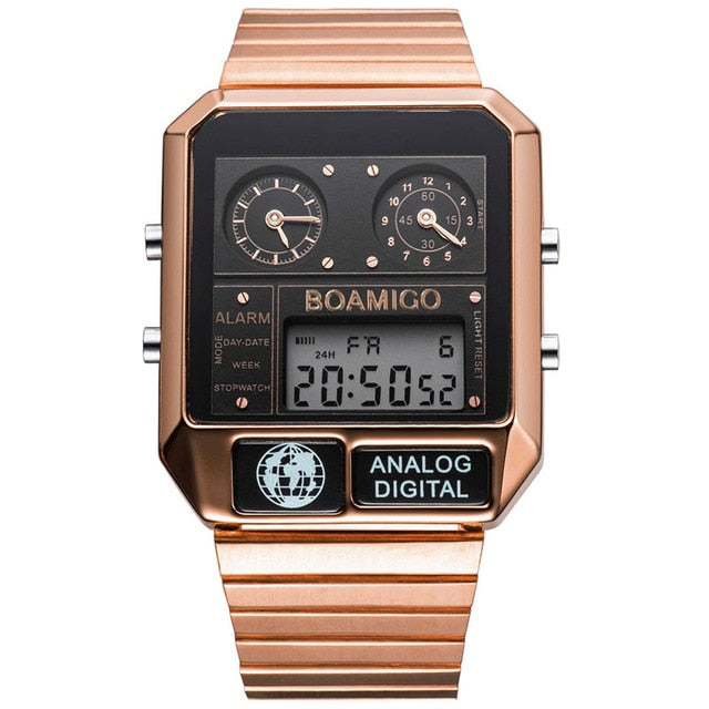 BOAMIGO top brand luxury men sports watches man fashion digital  LED watches  waterproof quartz wristwatches relogio masculino-Sports watch