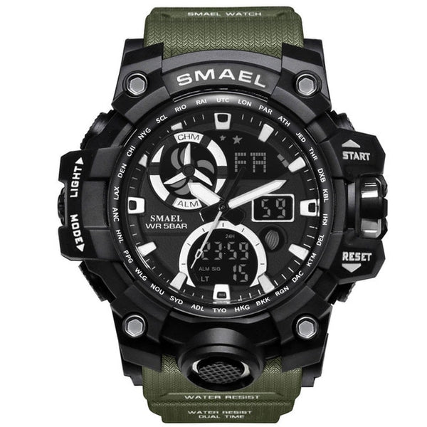 Sports Watch SMAEL Men Military Watch Dual Display Analog Digital LED Electronic Watches relogios 1545 Sport Watch Men S Shock-Sports watch