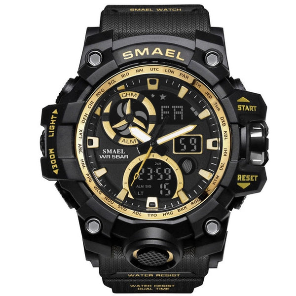 Sports Watch SMAEL Men Military Watch Dual Display Analog Digital LED Electronic Watches relogios 1545 Sport Watch Men S Shock-Sports watch