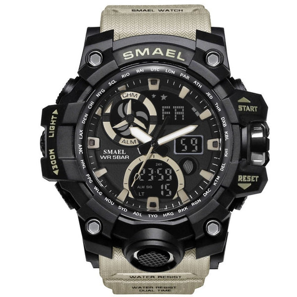 Sports Watch SMAEL Men Military Watch Dual Display Analog Digital LED Electronic Watches relogios 1545 Sport Watch Men S Shock-Sports watch