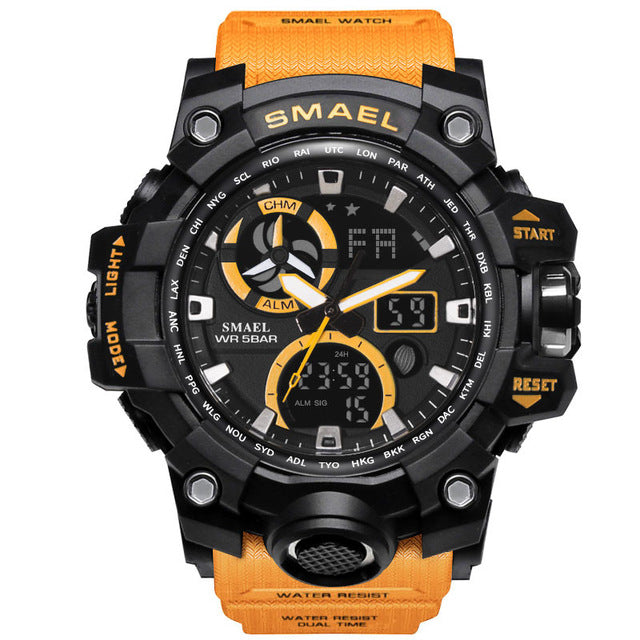 Sports Watch SMAEL Men Military Watch Dual Display Analog Digital LED Electronic Watches relogios 1545 Sport Watch Men S Shock-Sports watch