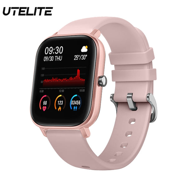 UTELITE P8 Smart Watch Men Women Heart Rate Customize Faces Full Touch HD Display Screen Band for iPhone Huawei Xiaomi PK GTS-Smart watch