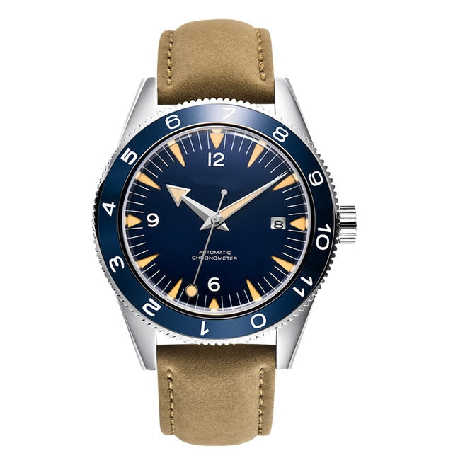 Corgeut 41mm Automatic Mechanical Watch Men Luxury Military 007 Clock Nylon Strap Luminous Waterproof Calendar Male WristWatch-Men Watch