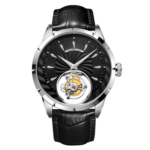 Guanqin Real Tourbillon watch Men Skeleton Mechanical Watch 2019 Top Brand Luxury Waterproof Business Clock Reloj hombres-Men Watch