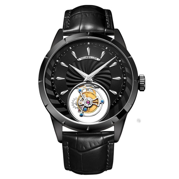 Guanqin Real Tourbillon watch Men Skeleton Mechanical Watch 2019 Top Brand Luxury Waterproof Business Clock Reloj hombres-Men Watch