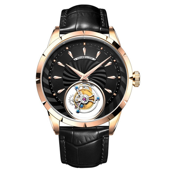 Guanqin Real Tourbillon watch Men Skeleton Mechanical Watch 2019 Top Brand Luxury Waterproof Business Clock Reloj hombres-Men Watch