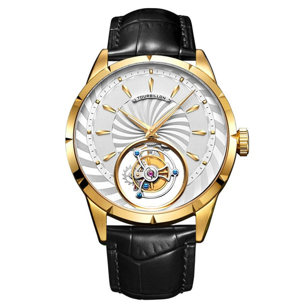 Guanqin Real Tourbillon watch Men Skeleton Mechanical Watch 2019 Top Brand Luxury Waterproof Business Clock Reloj hombres-Men Watch