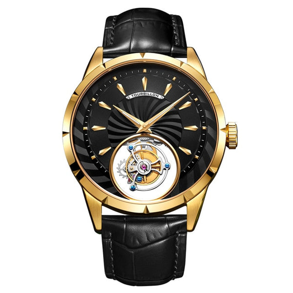 Guanqin Real Tourbillon watch Men Skeleton Mechanical Watch 2019 Top Brand Luxury Waterproof Business Clock Reloj hombres-Men Watch