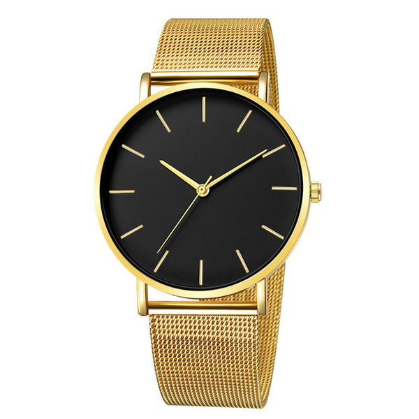 Men Watch Quartz Casual Watches Simple Metal Hour Reloj Quartz Watch Montre Mesh Stainless Steel erkek kol saati masculino clock-Men Watch