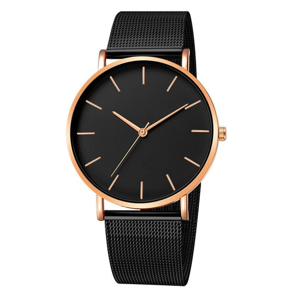 Men Watch Quartz Casual Watches Simple Metal Hour Reloj Quartz Watch Montre Mesh Stainless Steel erkek kol saati masculino clock-Men Watch