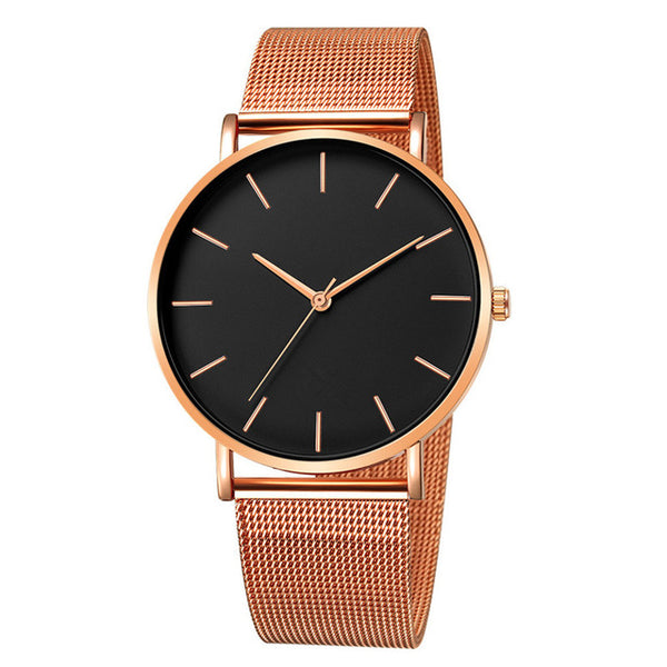 Men Watch Quartz Casual Watches Simple Metal Hour Reloj Quartz Watch Montre Mesh Stainless Steel erkek kol saati masculino clock-Men Watch