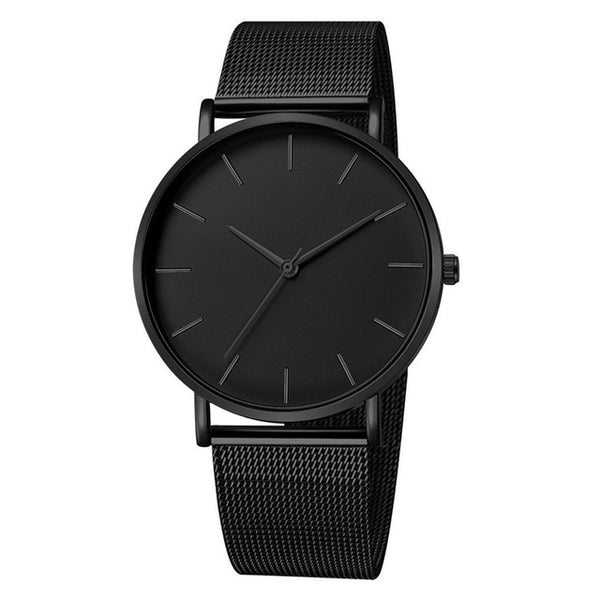 Men Watch Quartz Casual Watches Simple Metal Hour Reloj Quartz Watch Montre Mesh Stainless Steel erkek kol saati masculino clock-Men Watch