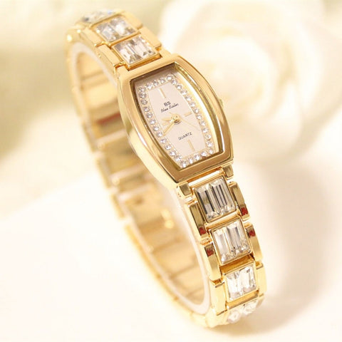 2018 Luxury Women Watches Diamond Top Brand Elegant Dress Quartz Watches Ladies Rhinestone Wristwatch Relogios Femininos Gold-Women Watch