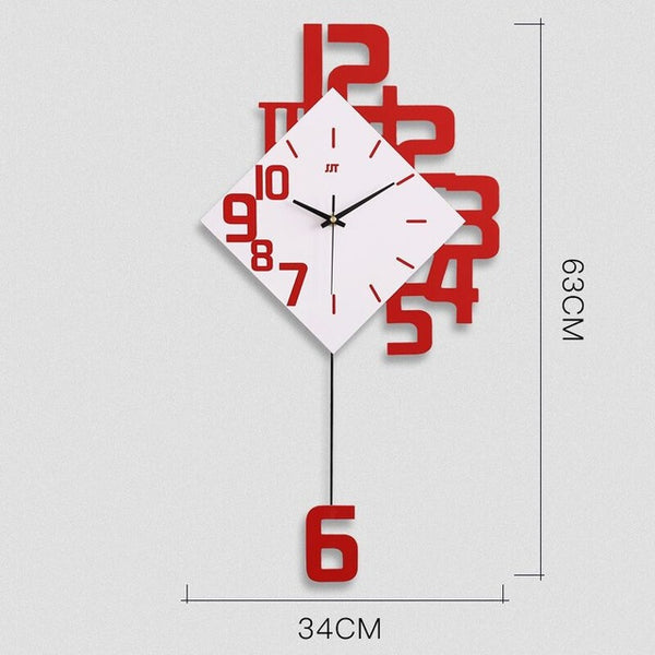 Creative personality digital clock fashion European style living room wall clock wooden decorative wall watch quartz explosion-Wall clock