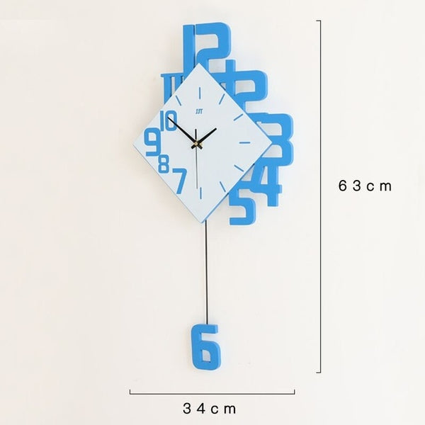 Creative personality digital clock fashion European style living room wall clock wooden decorative wall watch quartz explosion-Wall clock