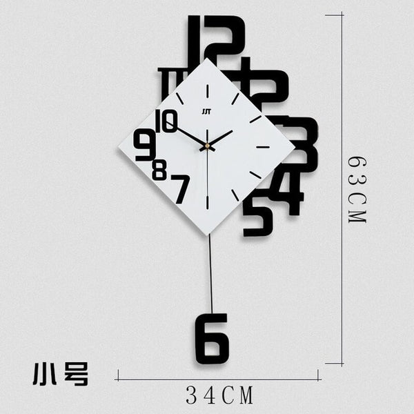 Creative personality digital clock fashion European style living room wall clock wooden decorative wall watch quartz explosion-Wall clock