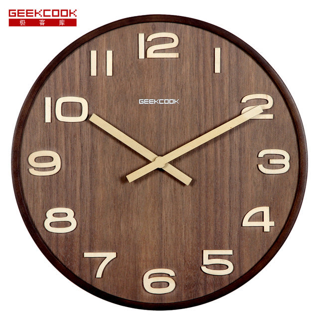 Kitchen Vintage Wall Clock Silent Wood Children Wood Wall Clocks Home Decor Mute Kids Vintage Montre Murale Wall Watch JJ60WC-Wall clock