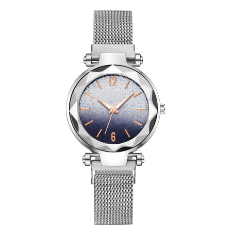 DropShipping Silver Women Watch Top Brand Luxury Magnetic Starry Sky Lady Wrist Watch Mesh Female Clock For relogio feminino-Women Watch