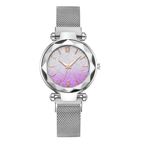 DropShipping Silver Women Watch Top Brand Luxury Magnetic Starry Sky Lady Wrist Watch Mesh Female Clock For relogio feminino-Women Watch