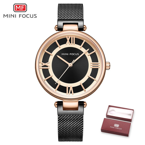 MINIFOCUS Top Luxury Brand Women Watches Ladies Quartz Watch Lover Girl Wristwatches Clock Female Relogio Feminino Montre Femme-Women Watch