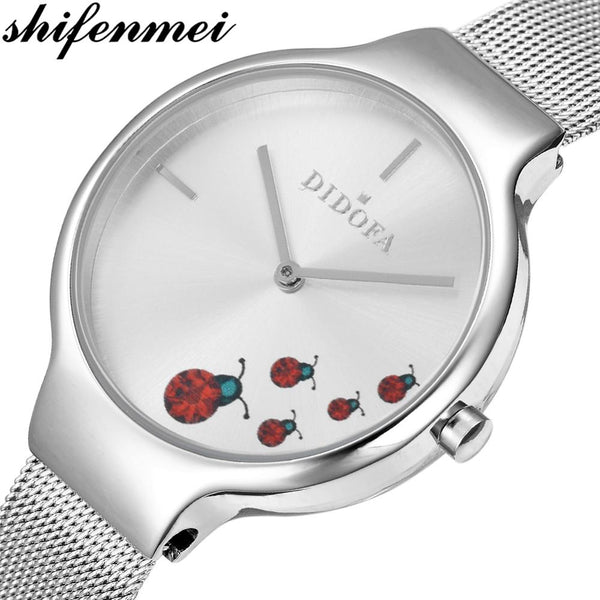 Shifenmei Women Watches Top Luxury Brand Ladies Fashion Casual Stainless Steel Mesh Wristwatch Gift for Girls Relogio Feminino-Women Watch