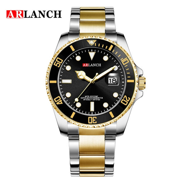 ARLANCH Fashion Mens Watches Top Brand Luxury Wristwatch Quartz Clock Black Watch Men Waterproof Sports Relogio Masculino xfcs-Sports watch