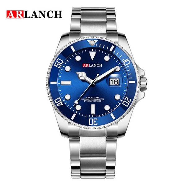 ARLANCH Fashion Mens Watches Top Brand Luxury Wristwatch Quartz Clock Black Watch Men Waterproof Sports Relogio Masculino xfcs-Sports watch