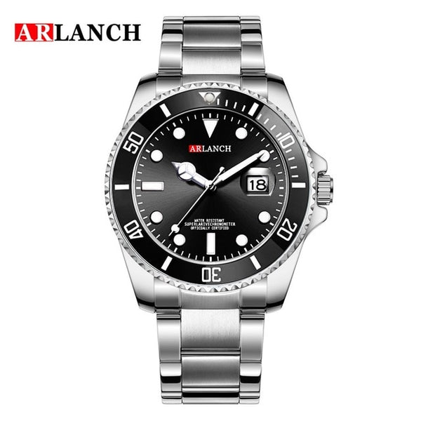 ARLANCH Fashion Mens Watches Top Brand Luxury Wristwatch Quartz Clock Black Watch Men Waterproof Sports Relogio Masculino xfcs-Sports watch