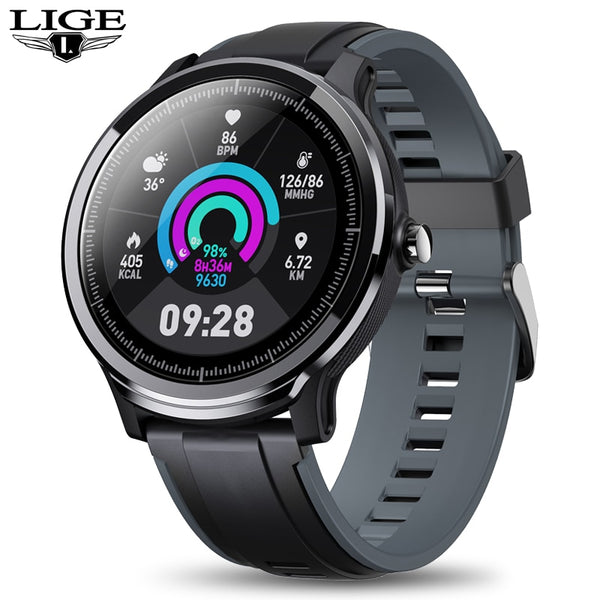 LIGE 2019 New 1.3'' Full round LCD smart watch men IP68 waterproof sport for iPhone/Android Fitness tracker smartwatch men women-Smart watch