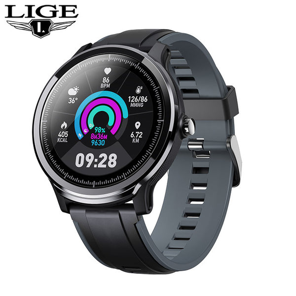 LIGE 2019 New 1.3'' Full round LCD smart watch men IP68 waterproof sport for iPhone/Android Fitness tracker smartwatch men women-Smart watch