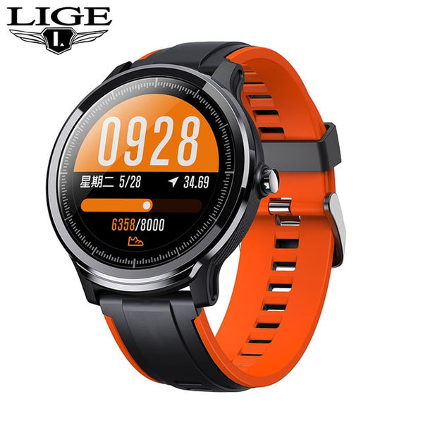 LIGE 2019 New 1.3'' Full round LCD smart watch men IP68 waterproof sport for iPhone/Android Fitness tracker smartwatch men women-Smart watch