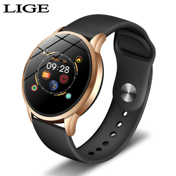 LIGE New Steel Smart Watch Men Waterproof sport For iPhone Heart rate blood pressure call Information smartwatch Fitness tracker-Smart watch