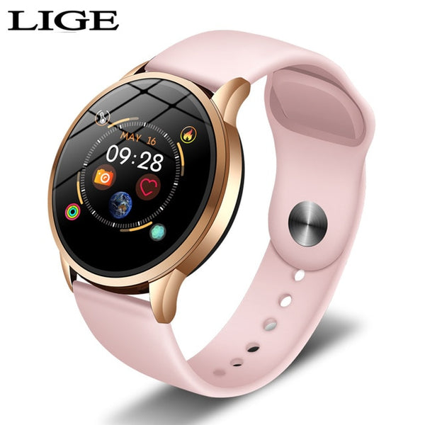 LIGE New Steel Smart Watch Men Waterproof sport For iPhone Heart rate blood pressure call Information smartwatch Fitness tracker-Smart watch