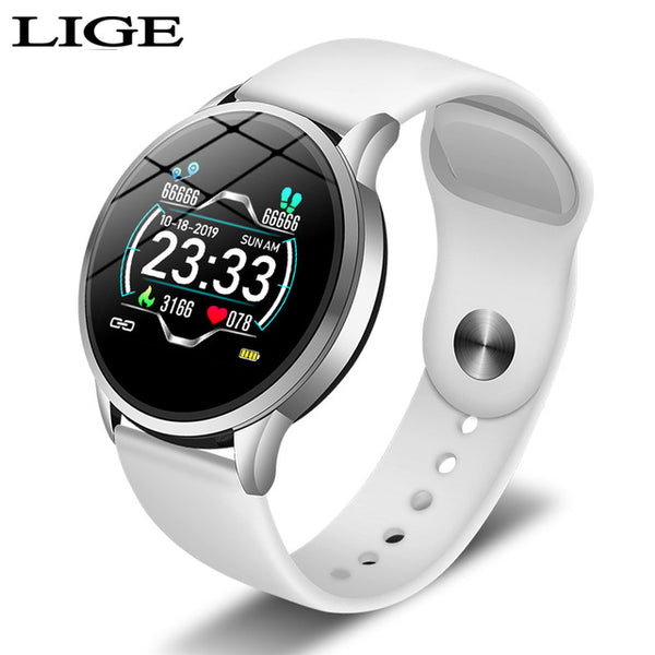 LIGE New Steel Smart Watch Men Waterproof sport For iPhone Heart rate blood pressure call Information smartwatch Fitness tracker-Smart watch