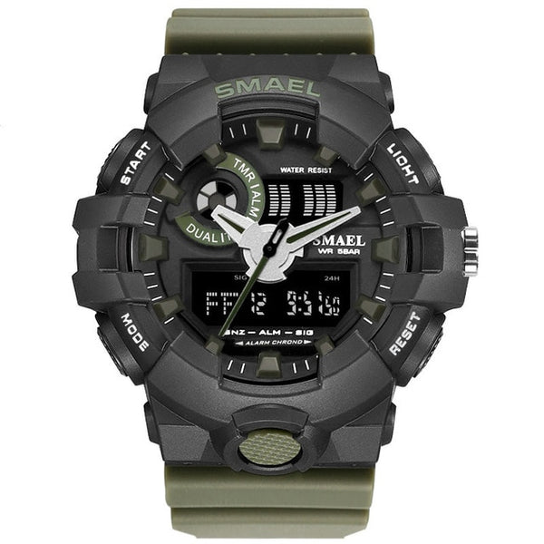 New Camouflage Military Watch Smael Watch Men Sports Watch Led Quartz Clock Men Sport Wristwatch 8001 Mens Army Watch Waterproof-Sports watch