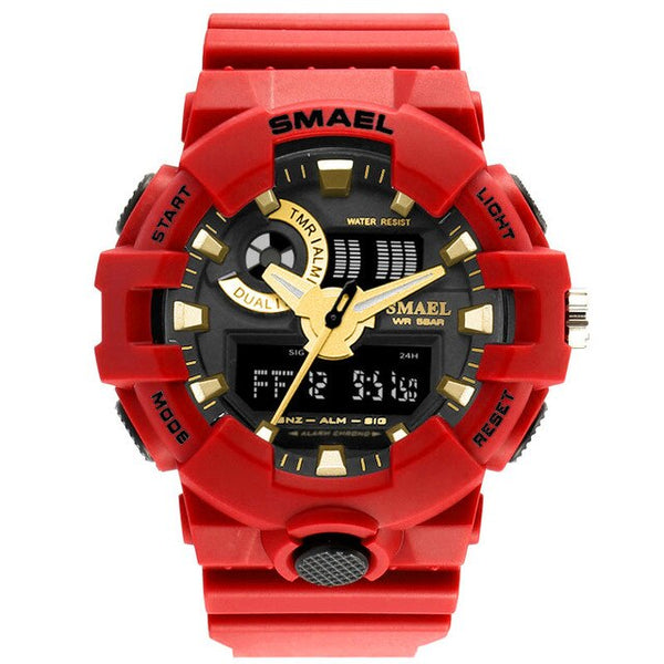 New Camouflage Military Watch Smael Watch Men Sports Watch Led Quartz Clock Men Sport Wristwatch 8001 Mens Army Watch Waterproof-Sports watch