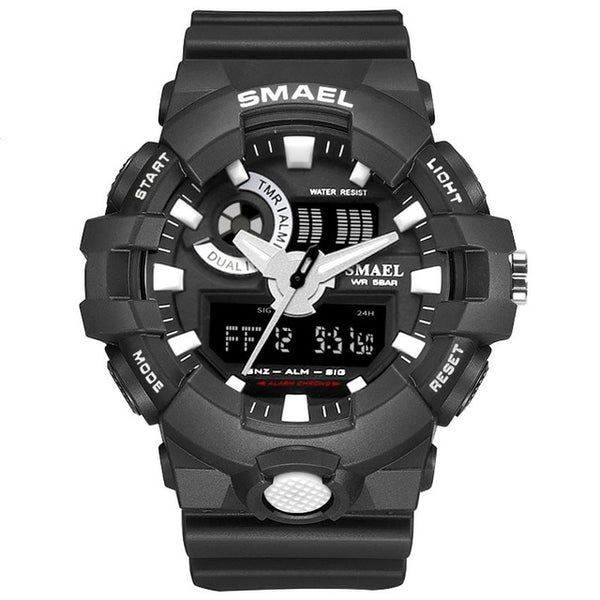 New Camouflage Military Watch Smael Watch Men Sports Watch Led Quartz Clock Men Sport Wristwatch 8001 Mens Army Watch Waterproof-Sports watch