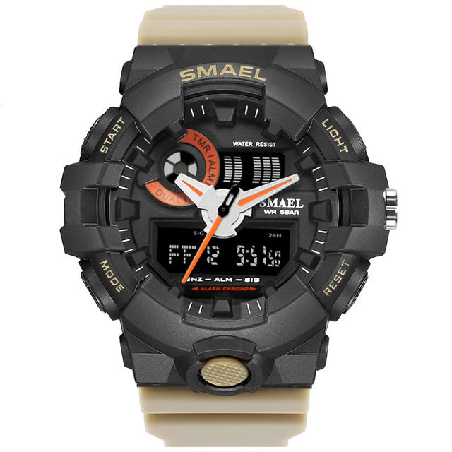 New Camouflage Military Watch Smael Watch Men Sports Watch Led Quartz Clock Men Sport Wristwatch 8001 Mens Army Watch Waterproof-Sports watch