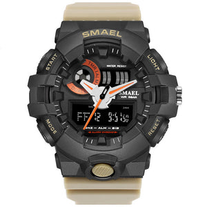 New Camouflage Military Watch Smael Watch Men Sports Watch Led Quartz Clock Men Sport Wristwatch 8001 Mens Army Watch Waterproof-Sports watch