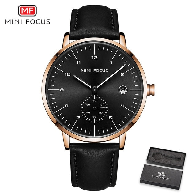 relogio masculino MINI FOCUS Watch Men Top Brand Luxury Quartz Mens Watches Sports Leather Waterproof Military Clock Male New-Sports watch