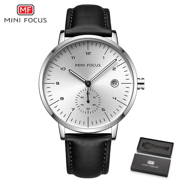 relogio masculino MINI FOCUS Watch Men Top Brand Luxury Quartz Mens Watches Sports Leather Waterproof Military Clock Male New-Sports watch