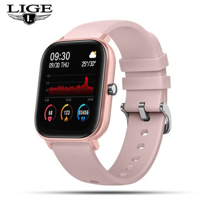 LIGE New Smart Watch Men 1.4 Inch Full Touch Screen Heart Rate Blood Pressure Multifunctional Smartwatch Supports 13 Languages-Smart watch