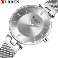 CURREN Womens Watches Slim Fashion Quartz Diamond Watch With Stainless Steel Mesh Strap 9031 Female Clock Relogio Feminino-Women Watch