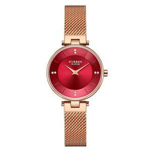 CURREN Womens Watches Slim Fashion Quartz Diamond Watch With Stainless Steel Mesh Strap 9031 Female Clock Relogio Feminino-Women Watch