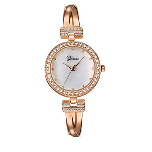 Ginave Women Wrist Watches Fashion Stainless Steel Band Analog Quartz Round woman watch women watches rose gold relogio feminino-Women Watch