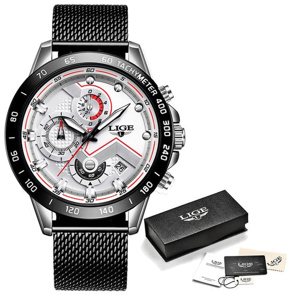 LIGE Official Store New Mens Watches Top Brand Luxury Waterproof Fashion WristWatch Quartz Clock Watch For Men Sport Chronograph-Men Watch